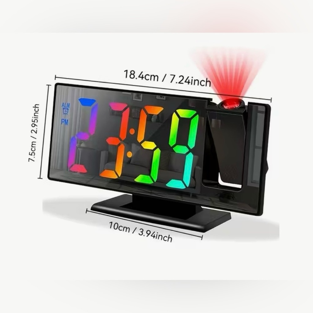 LED Digital Alarm Clock with Colorful Display - Picture 4 of 5